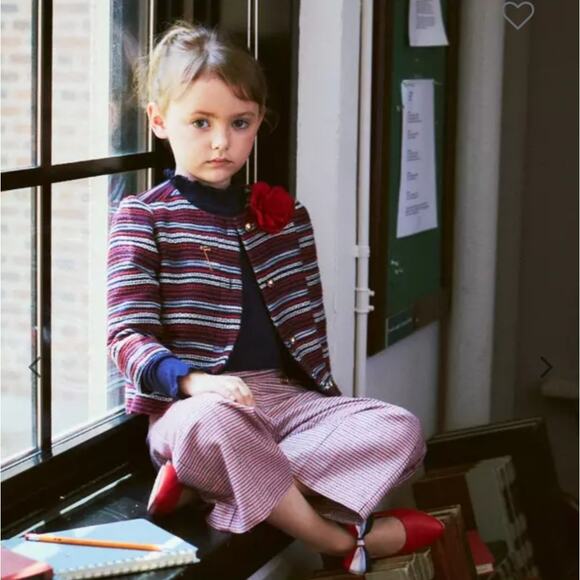 Janie and Jack Baby Girls Boucle Flower Jacket Holiday Size 12-18 Months - Picture 2 of 11